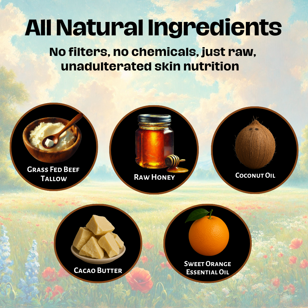 Tallow & Raw Honey Body Balm (Golden Orange Scent)